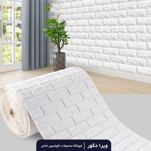 دیوارپوش فومی رولی طرح آجر مشکی - Image 4